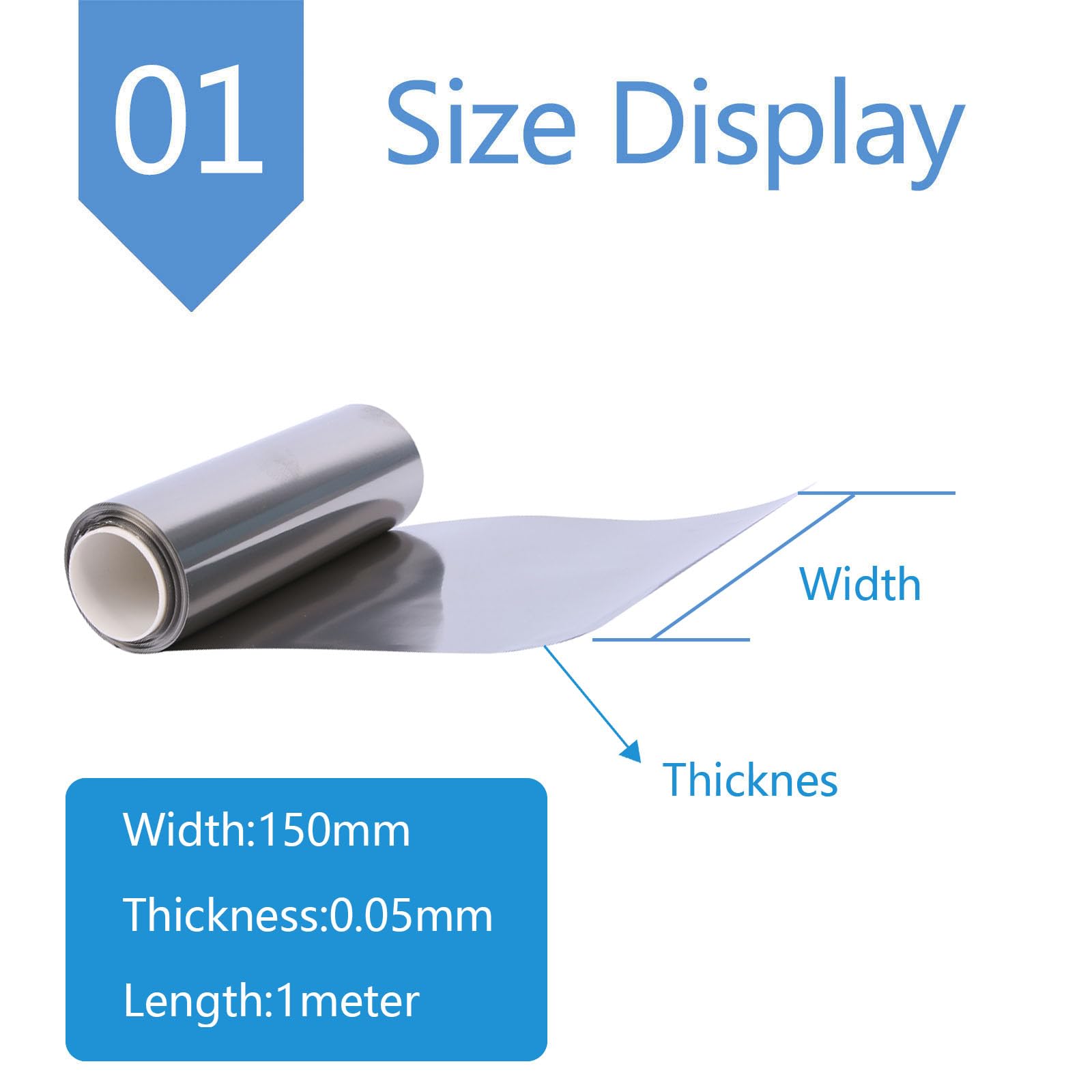 DryiC Titanium Foil Titanium Strip Titanium Sheet Metal for Industrial Processing, 15cm Wide, 1 Metre Long