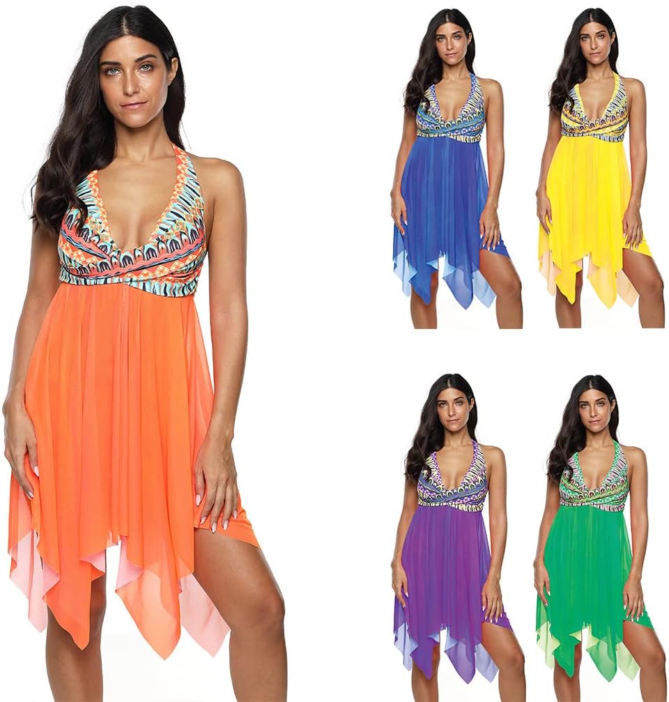 Plus Size Swimming Dresses Oversize Mesh Swimwear Two-Pieces Suits 3XL 4XL Monokini Women Water Sports Wear