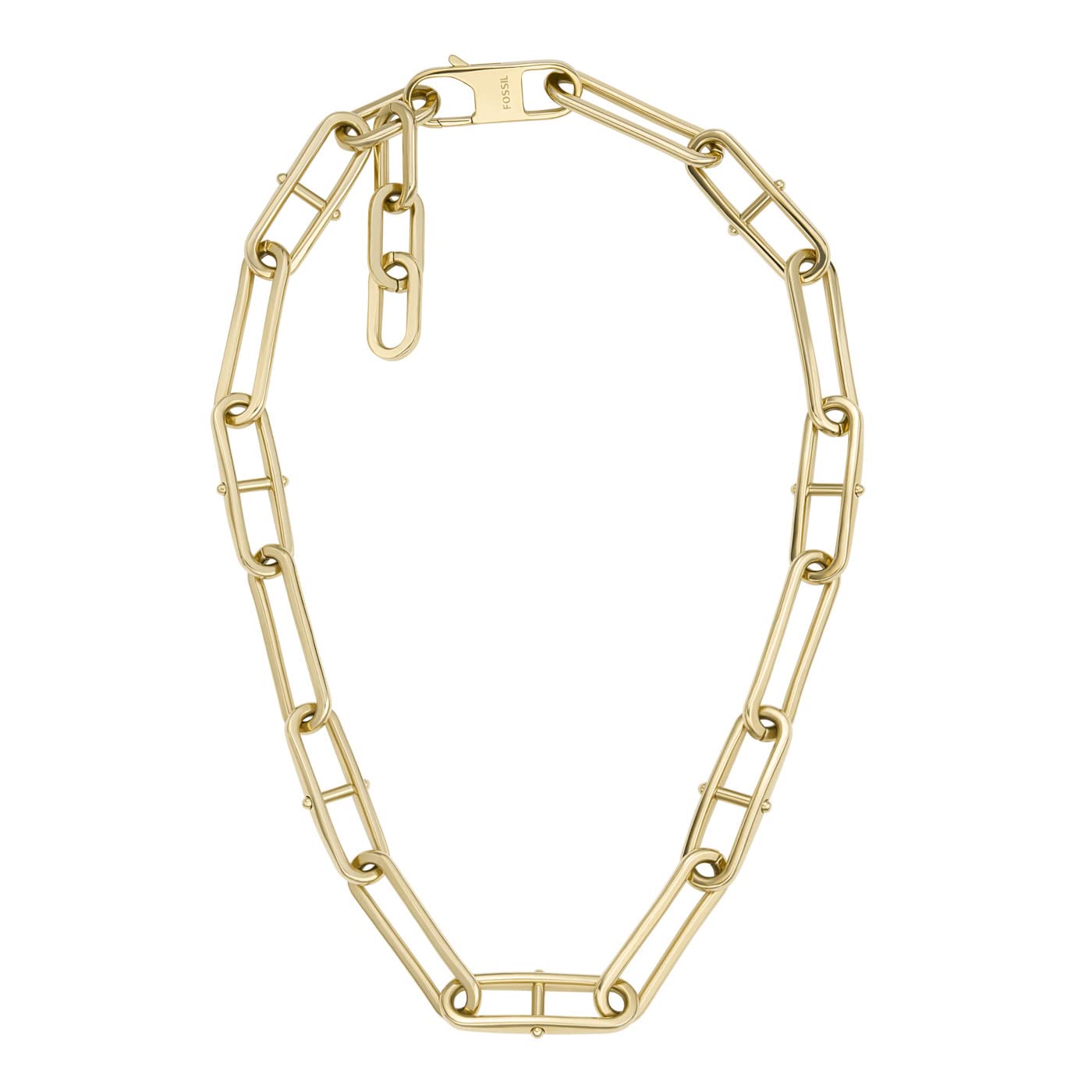 Fossil Necklace for Women Heritage, Length: 23mm, Width: 1.7mm, Height: 23mm Gold Stainless Steel Necklace, JF04102710