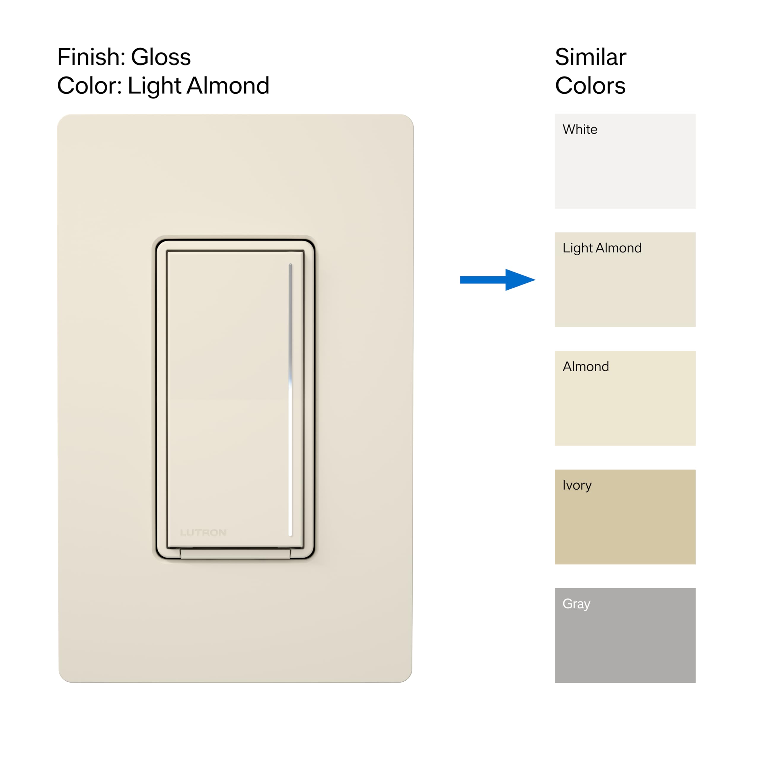 Lutron Sunnata STCL-153M-LA - Interruptor de atenuación táctil con tecnología LED + para bombillas LED y halógenas, 3 vías/multiubicación, almendra clara