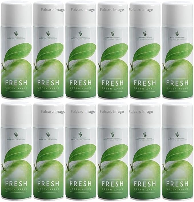 12 x Evans Fresh Apple Liquid Air Freshener Aerosol Spray 400ml Bottles