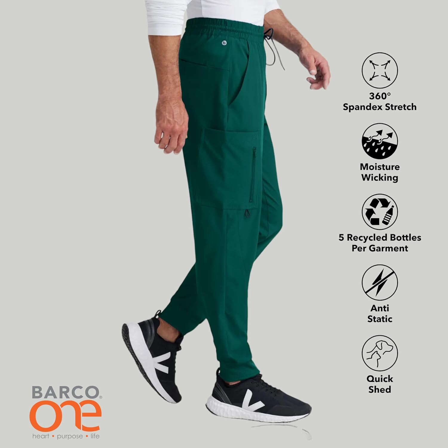 BARCO One Vortex Scrub Jogger for Men - Medical Cargo Pant, Eco-Friendly Fabric, 4-Way Stretch, Anti-Wrinkle Men's Scrub Pant - Image 5