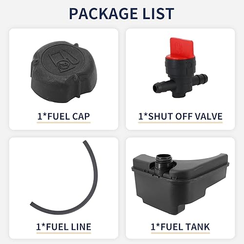 Miniatura 2 de 590949 Tanque de combustible del motor, tanque de combustible de gasolina con línea de combustible y válvula de cierre de combustible reemplaza