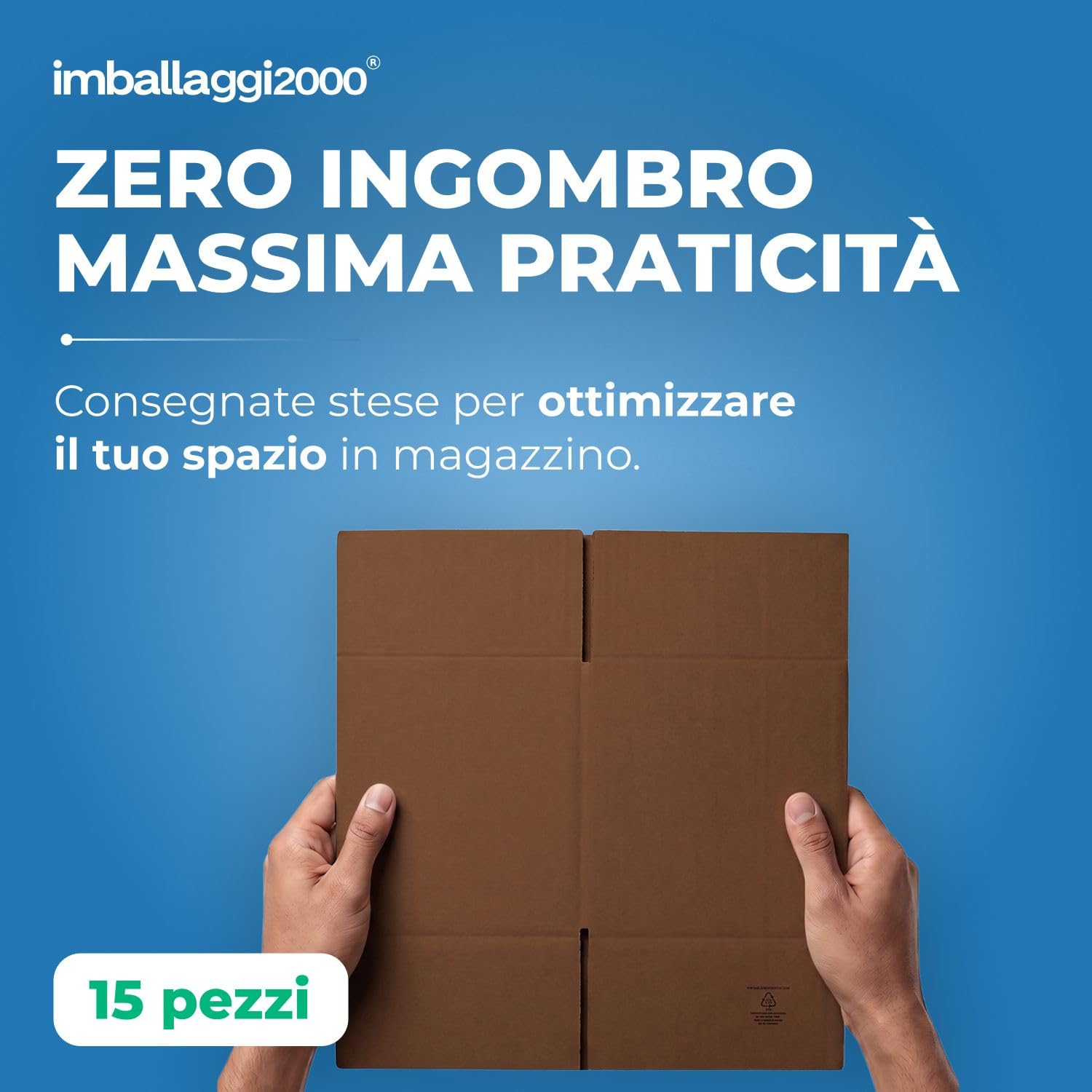 IMBALLAGGI 2000 - Scatole Trasloco a Onda Singola 36x27x16, Pack da 15 Scatole Cartone Resistenti e Durevoli, Scatoloni per Trasloco e Spedizioni - Cartoni per Traslochi, Imballaggio e Deposito
