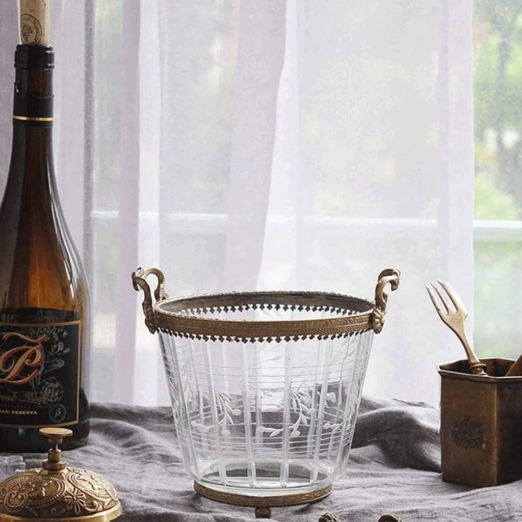 Simple Design Glass Fashion Ice Bucket Decorated with Crystal Event Party