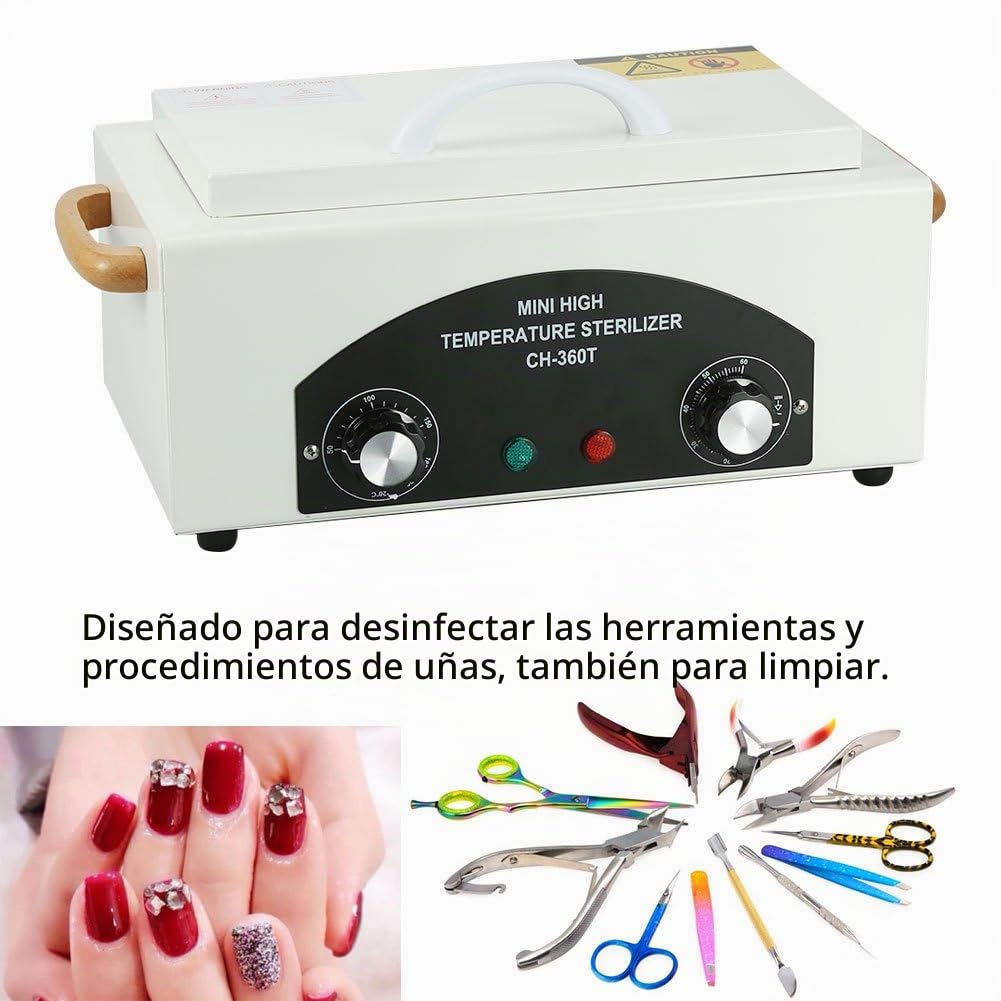 Esterilizador de Alta Temperatura de Calor Seco, Autoclave de Aire Caliente para Manicura, Herramientas Dentales, Tijeras, Pinzas, Peluquería