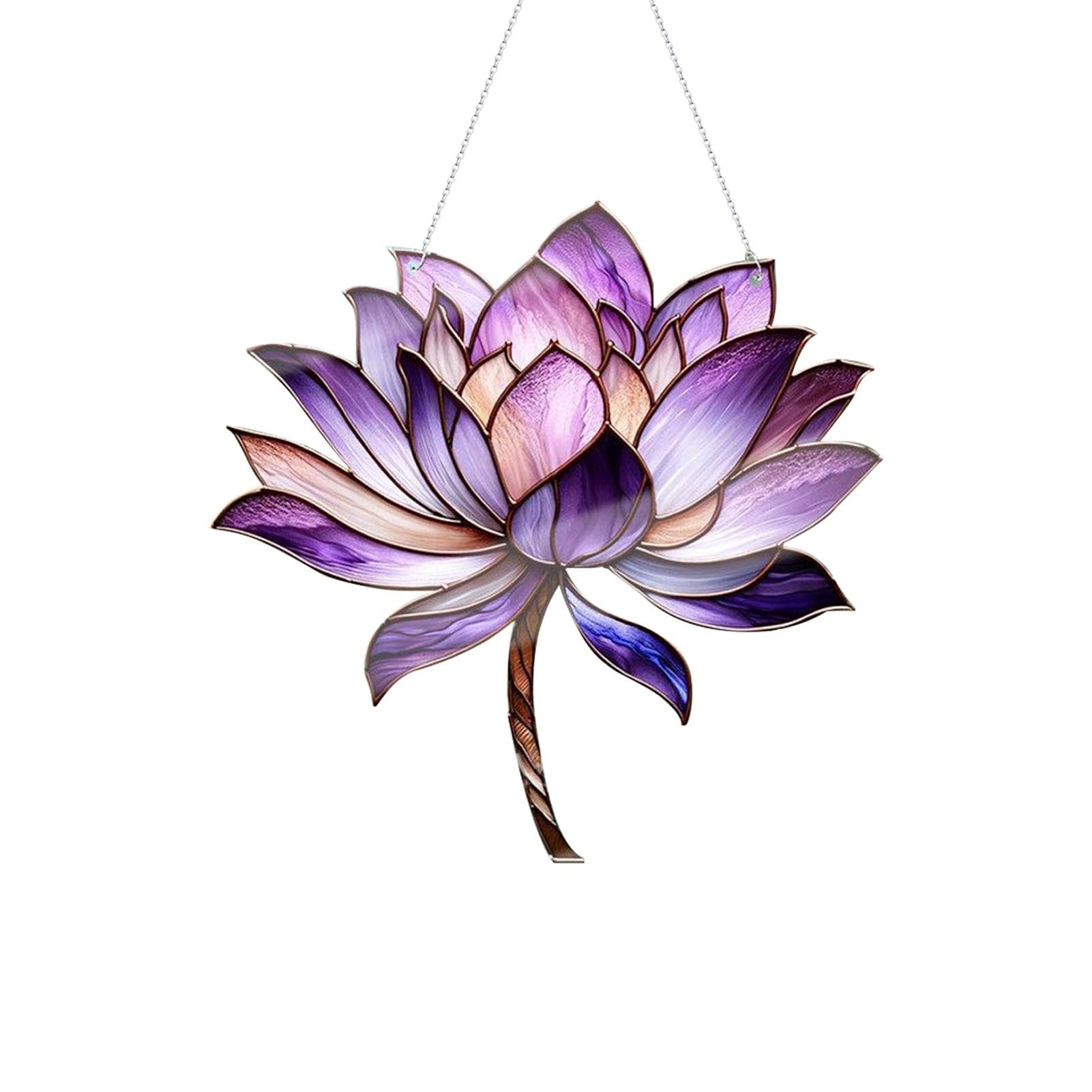 Lotusblumen-Sonnenfänger Aus Buntglas – Fensterdekoration, Handgefertigt, Geschenk Für Frauen