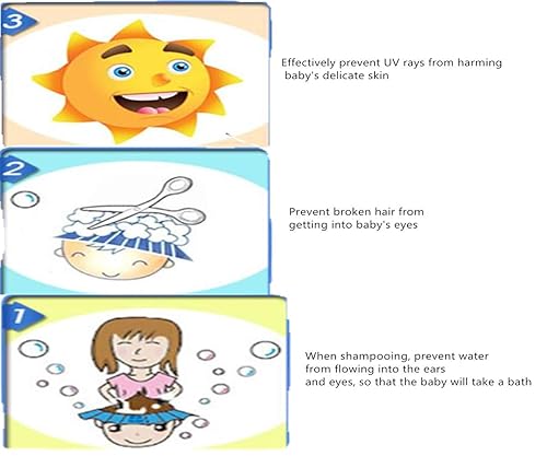 Miniatura 3 de Champú seguro para bebé, ducha, baño, protección para el cabello, gorra suave, visera ajustable, mantiene el agua fuera de sus ojos y cara, niños