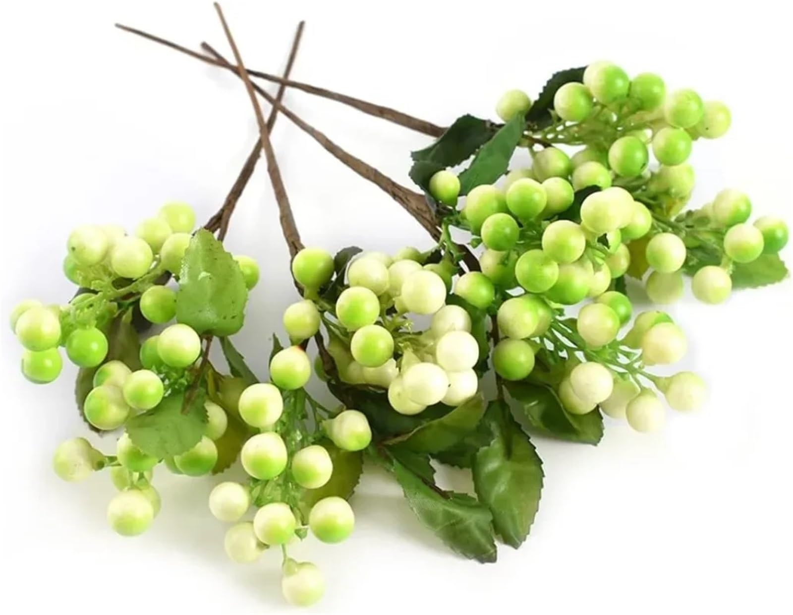 MZSKLW Fake Fruit Artificial Blueberry 4pcs With Stems Lifelike Fruits For Wedding DIY Bridal Bouquet Home Kitchen Party Decoration(Light green)