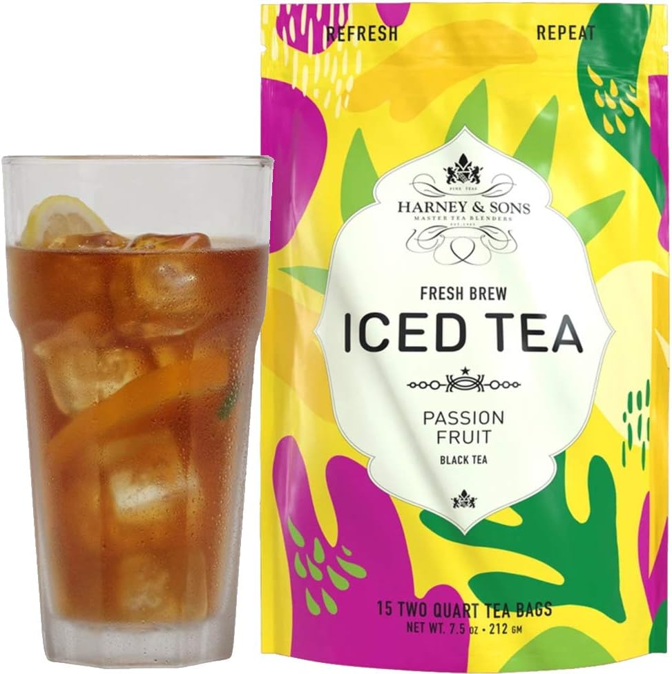 Harney & Sons Passion Fruit Iced Tea, Fresh Brew, 15 Count, Brews 30 quarts