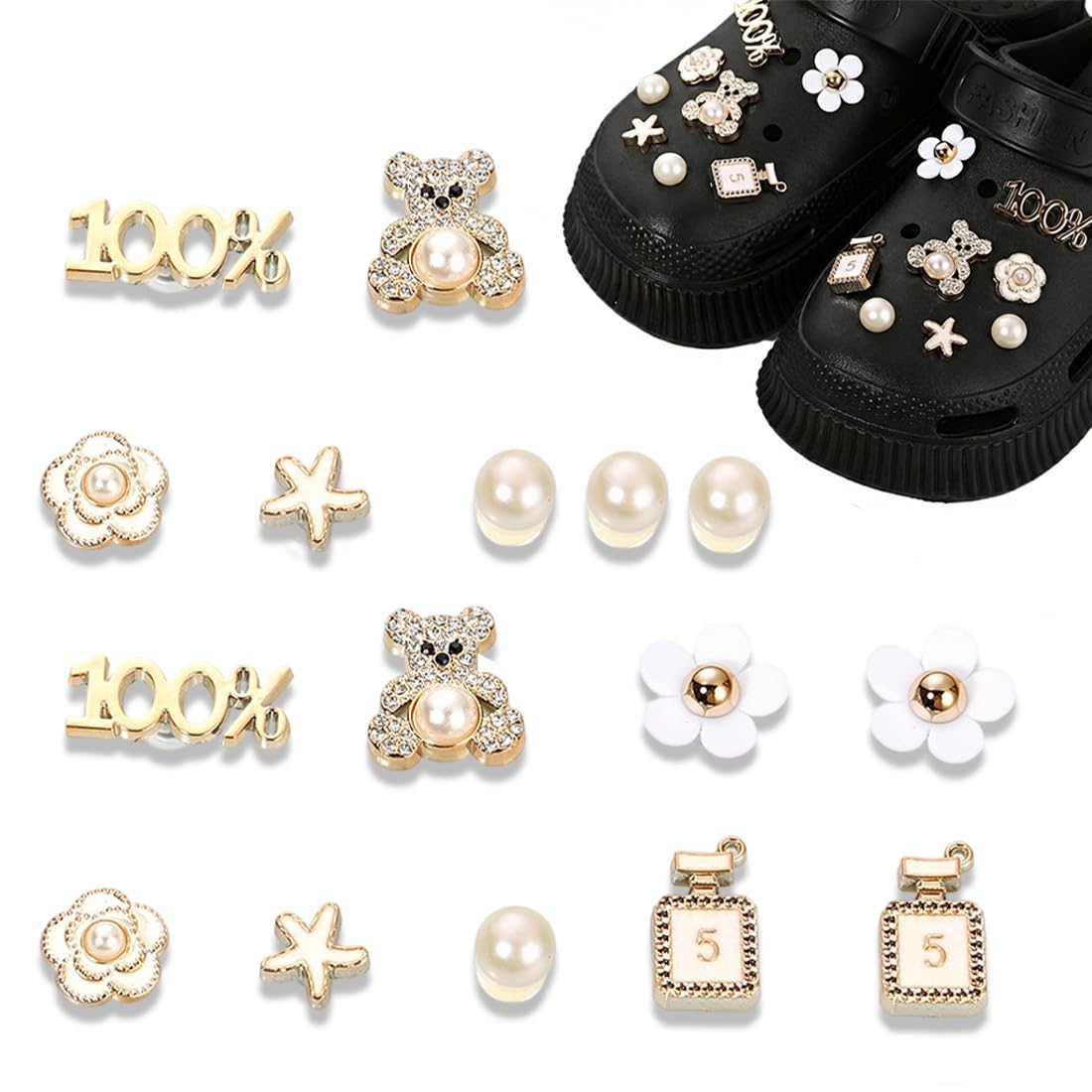 ZUWIJEQ 16 PCS Charmes de Chaussure  Charms de Chaussure  Accessoires de Chaussure en Strass  Décorations de Chaussures de Bricolage  pour Adultes  Femmes et Filles  Bricolage  Cadeau d'anniversaire