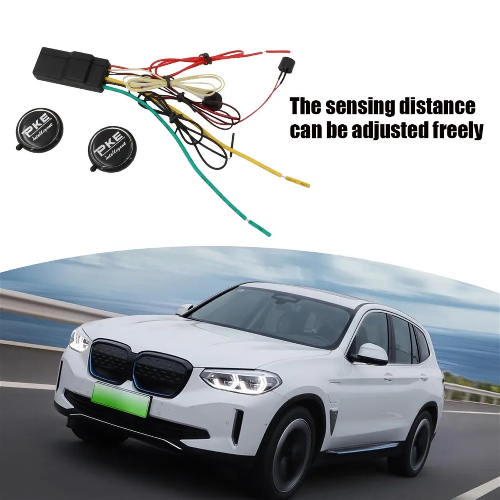 SystèMe D'Alarme Antivol pour Voiture Verrouillage Secret Intelligent Universel 12V, Dispositif antivol, capteur de 8 mètres, Alarme, antidémarrage de Voiture, Verrouillage du Moteur sans Fil