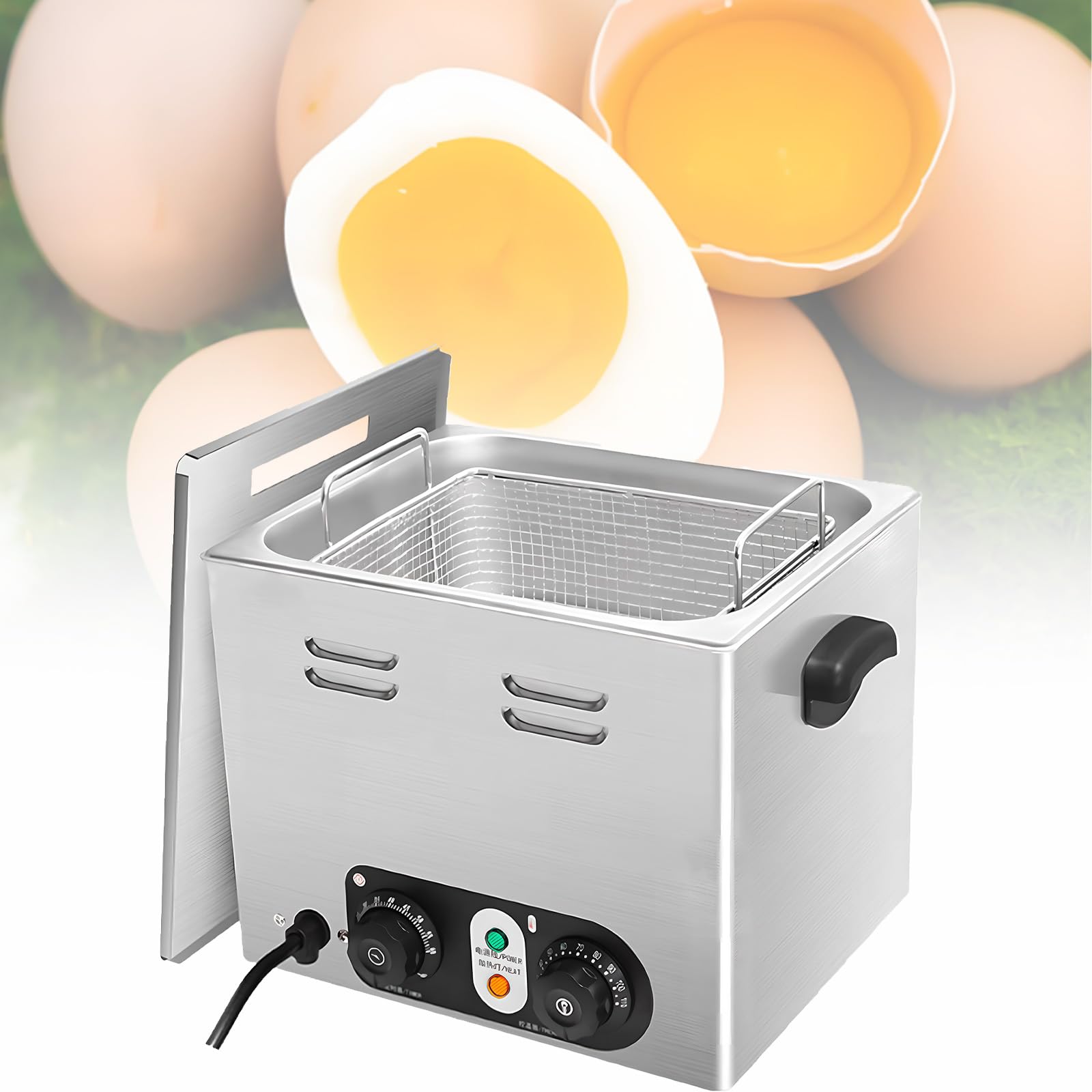KJZQXYX 2600W Commercial Egg Boiler, 45 Pcs Capacity Electric Egg Maker, with Mesh Basket,Temp Control & Timer, for Restaurant, Breakfast