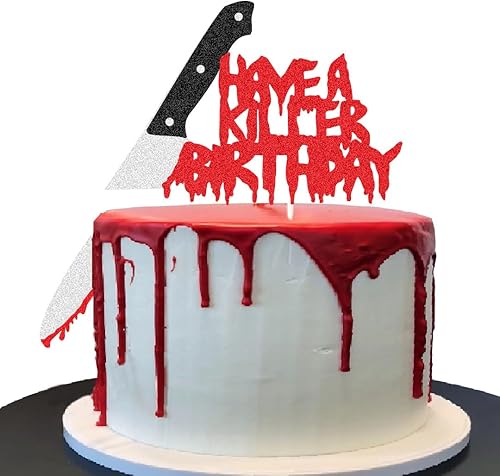 Miniatura 7 de Suministros para fiesta de cumpleaños Have a Killer, decoración clásica de terror para decoración de Halloween para fiesta de terror (estilo 2)