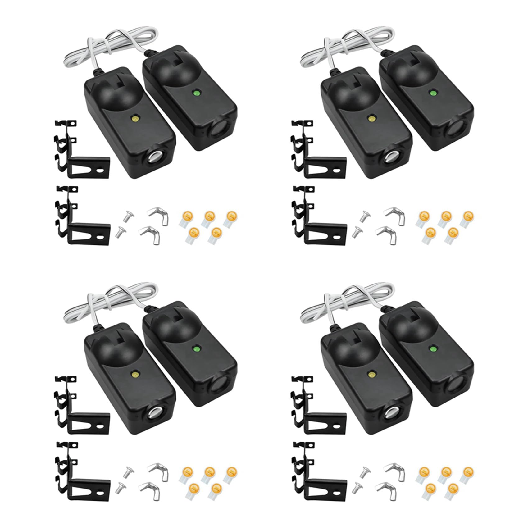 Ctrlzs Light/Green 8Pcs Garage Door Opener Safety Sensor Beam Eyes Fit For With Brackets