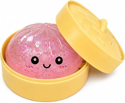 Pink Dumpling Squishies New Mystery Squishies Dumpling with Box Stress Relief Balls Sensory Toys Desk Squeeze Toys Gift