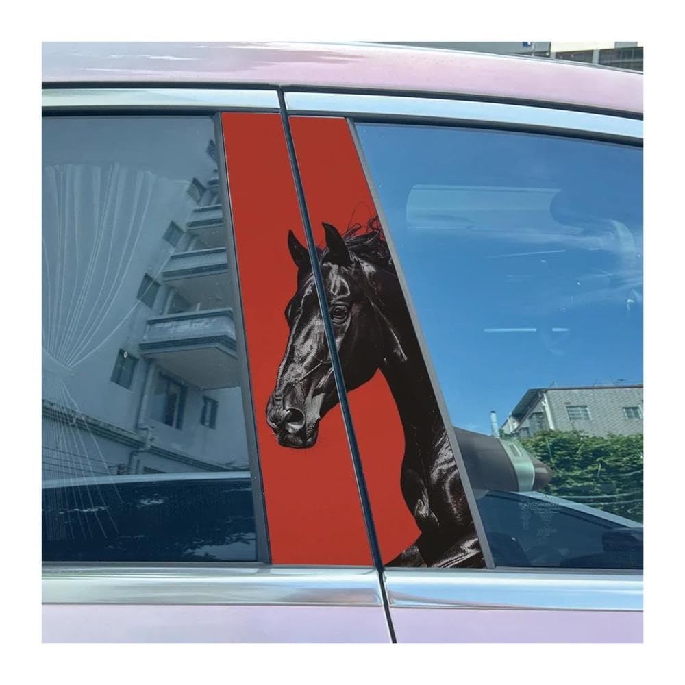 Body Parts 2pcs Car Center Pillar Sticker Running Cool Horses Auto B-Pillar Waterproof Protective Film(F)
