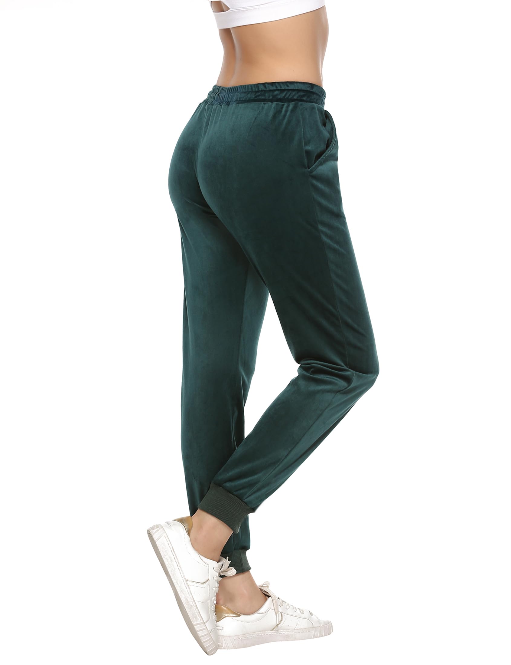Aottori Pantaloni Velluto Donna Pantaloni Ciniglia Invernale Pantaloni Tuta Velvet Pantaloni Sportivo Jogger Pantaloni Pigiama Comodo con Tasche e Coulisse per Casa Jogging Fitness Yoga