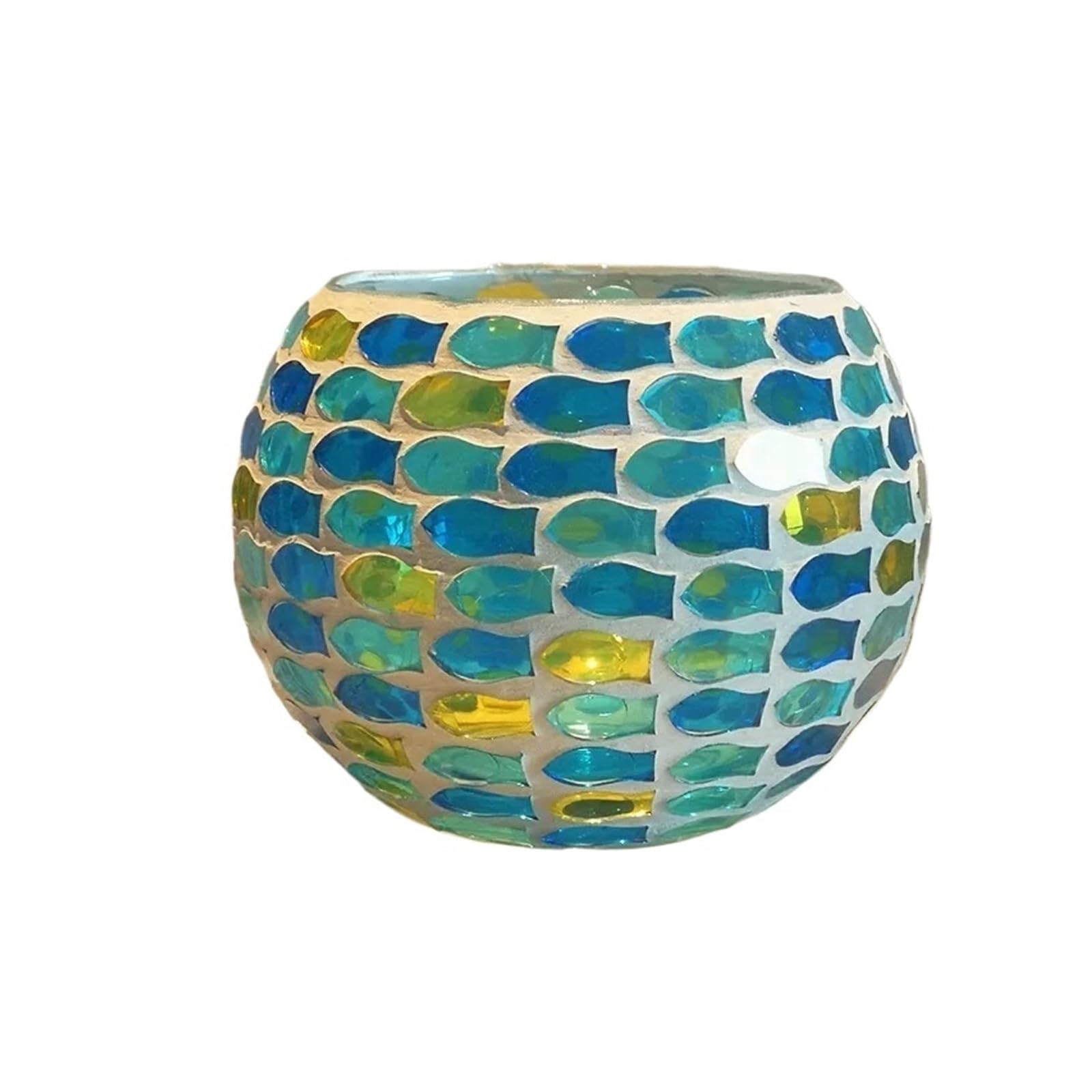 Candle sticks holder candle holders， Snowflake Mosaic Glass Candlestick Holders(Style24)