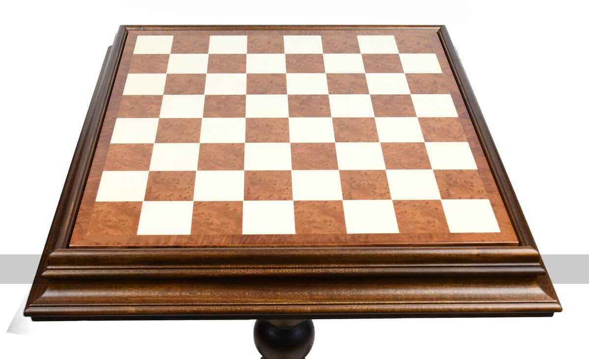 Luxury Beech And Elm Wood Chess And Backgammon Table by Italfama - Wooden Chess Table With Legs - 59cm Chequerboard Top - Game Table Furniture Set - Made In Italy