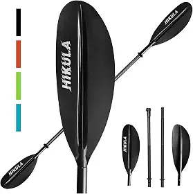 HIKULA Remos De Caiaque 4 Peças Eixo De Alumínio E Lâmina Pp Reforçada Com Fibra De Vidro Flutuante 90,5 Polegadas Leve 2,16 Lbs Remo