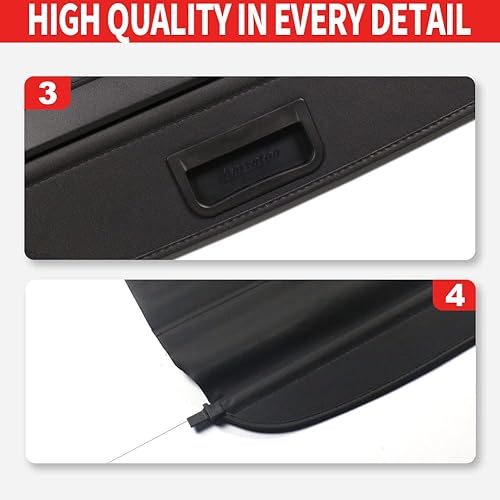 Miniatura 4 de Marretoo Para Mercedes Benz ML350 Cubierta de carga Serie ML Accesorios 2006-2011 Cubierta retráctil negra del maletero