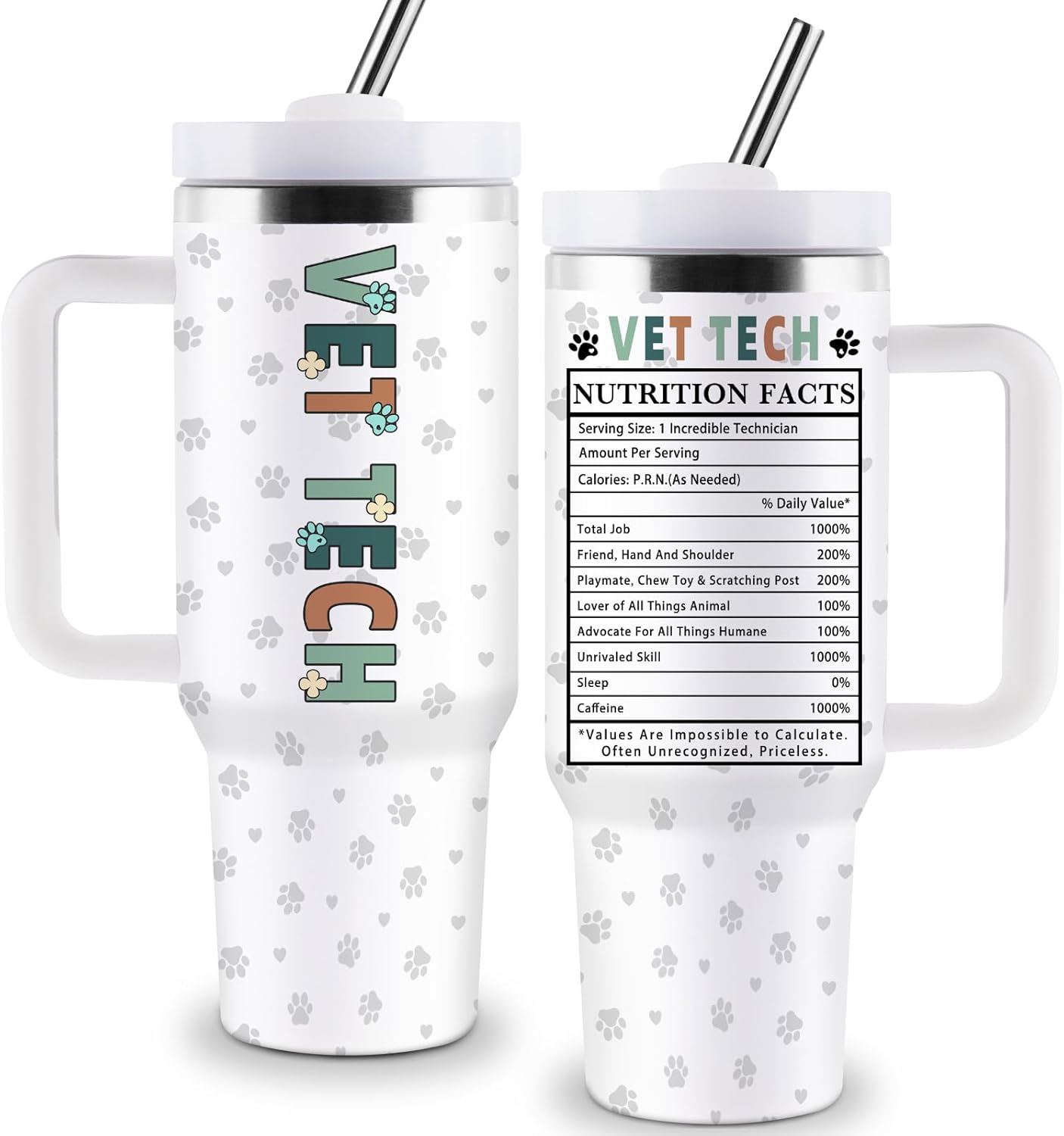 Vet Tech Gifts for Women Men, Vet Tech Week Gifts, Veterinary Technician Week Appreciation Gift, 40oz Stainless Steel Tumbler