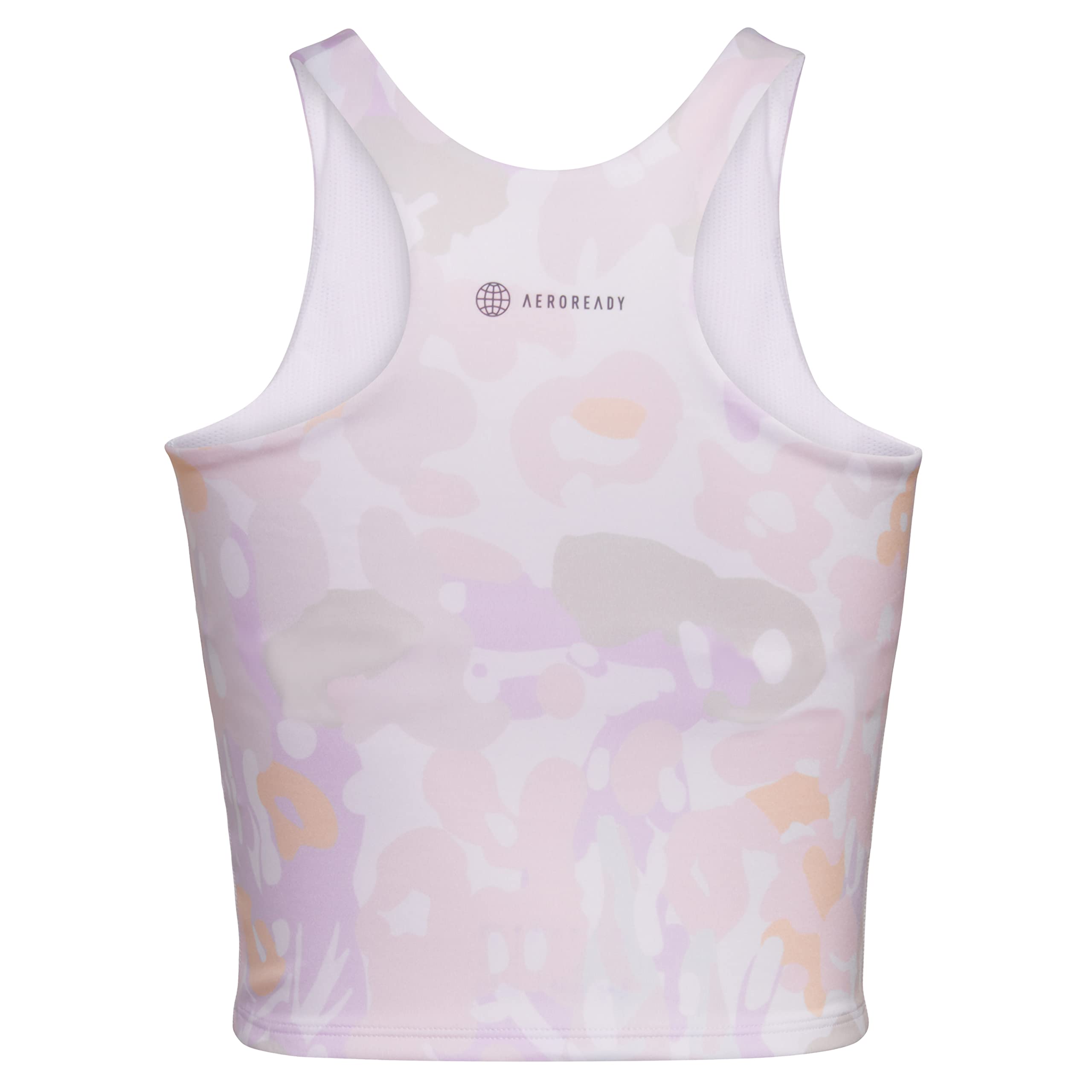 adidas Sujetador deportivo Aeroready sin mangas para ni as, Blanco con P rpura, 16