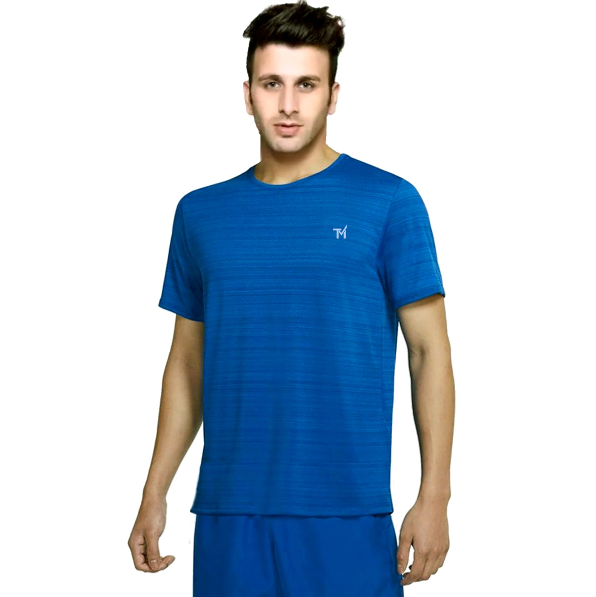 Trender Men's Polyster Round Neck Only T-Shirt for Swimming or Sports, SkyBlue Color [Half Sleeves]