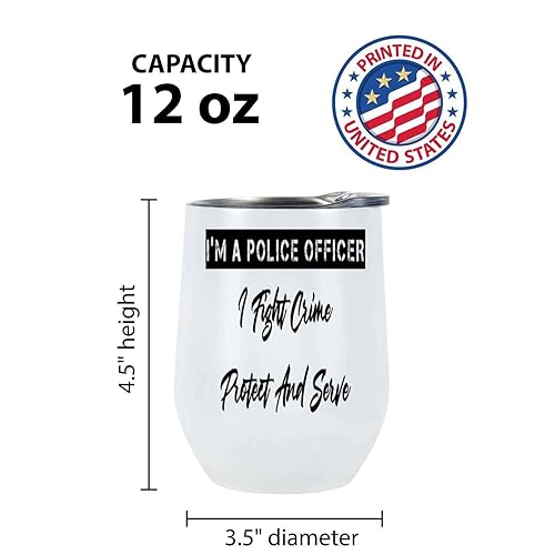 Miniatura 4 de Police Officer Graduation Gift - Funny Cop, Great for 's Graduation Day - 12 Oz White Stainless Steel Wine Tumbler