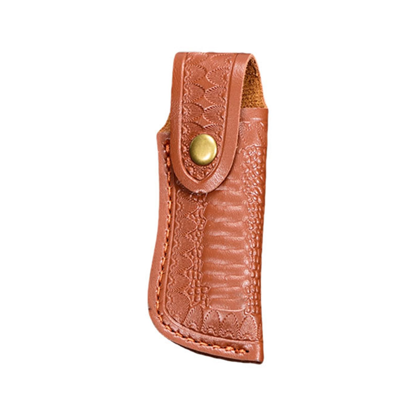 2 Pcs Knife Sheath Reliable Pocket Leather Folding Knife Bag, Holster Belt Pouch with Snap Closure and Belt Loop for Outdoor Camping Hiking