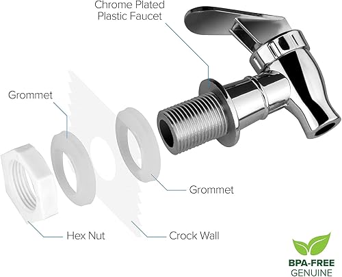 Vista 33 de Brio Válvula de repuesto para dispensador de agua, paquete de 4 grifos enfriadores para dispensadores de bebidas, vajillas, refrigeradores y más