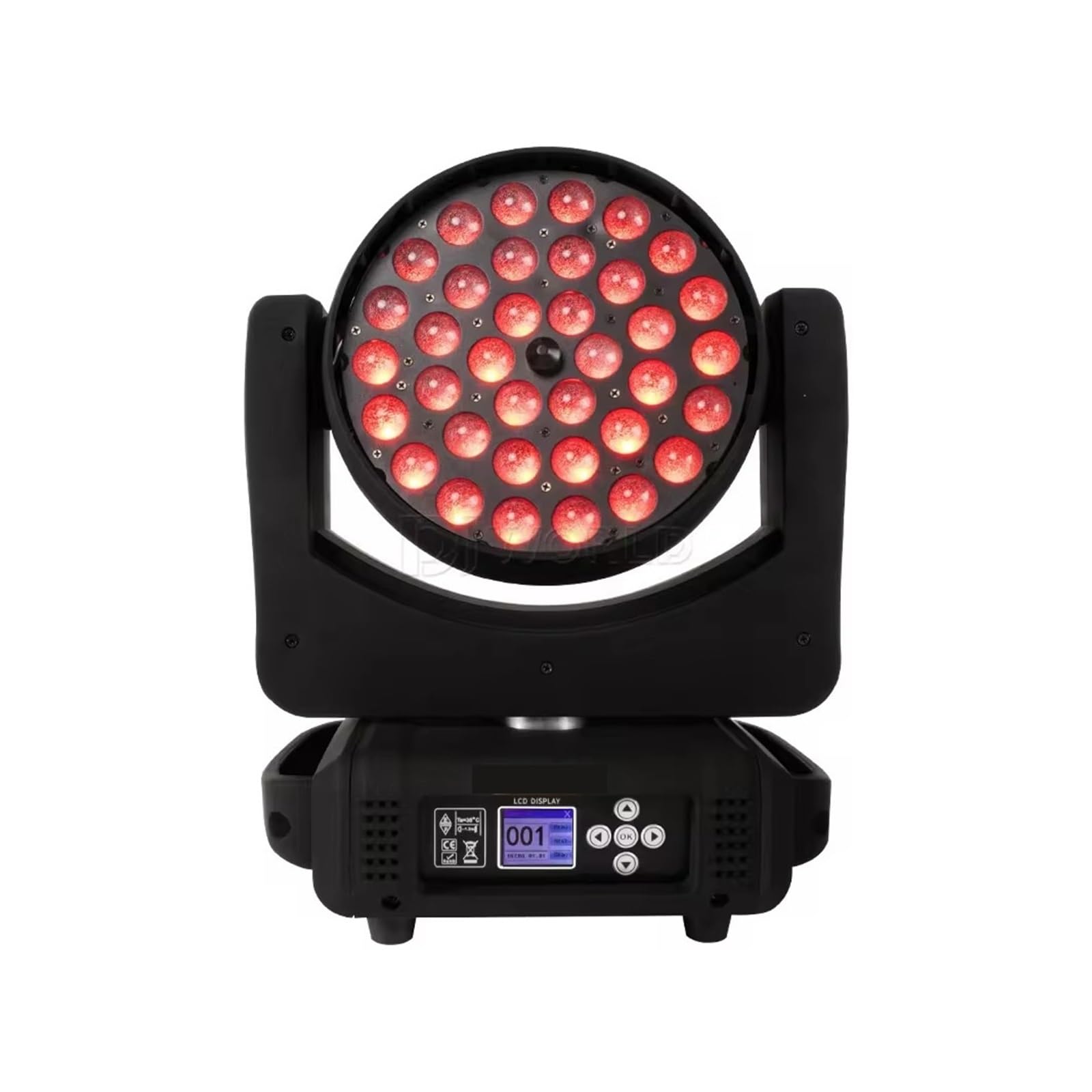 36x18W LED Wash Zoom Moving Head Light RGBWA+UV 6w1 do dyskoteki, baru, sceny, oświetlenia efektowego 18 kanałów Do użytku na zewnątrz i wewnątrz