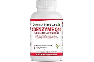Coenzyme Q10 for Dogs (120 Tabs) - High Potency COQ10-40mg UBIQUINOL