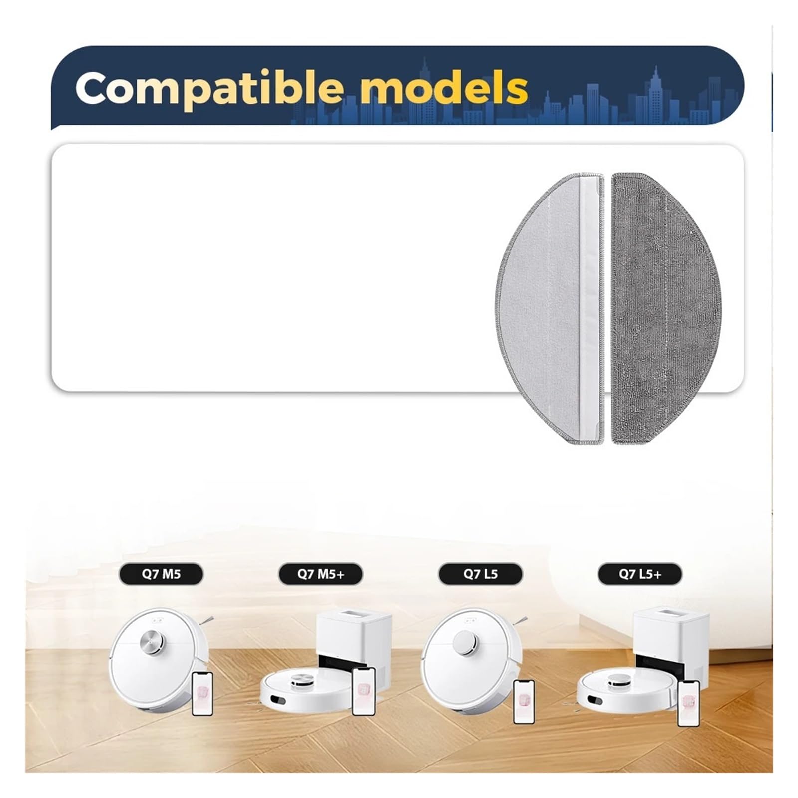 Wischpad, Kompatibel Mit Roborock, Q7 M5 Q7 M5 + Q7 TF Q7 TF + Q7 L5 Q7 L5 + Q7T + Q7B Roboter-Staubsauger-Ersatzteile