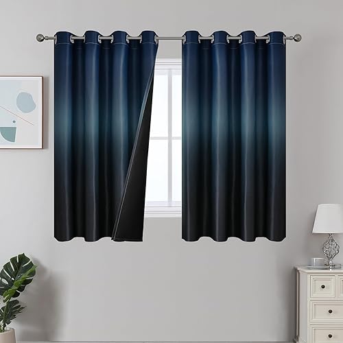 Miniatura 83 de Estelar Textiler Cortinas Opacas con Degradado para Sala de Estar de 84 Pulgadas de Largo, Cortinas de Ojales Ombré con Aislamiento Térmico de Gris