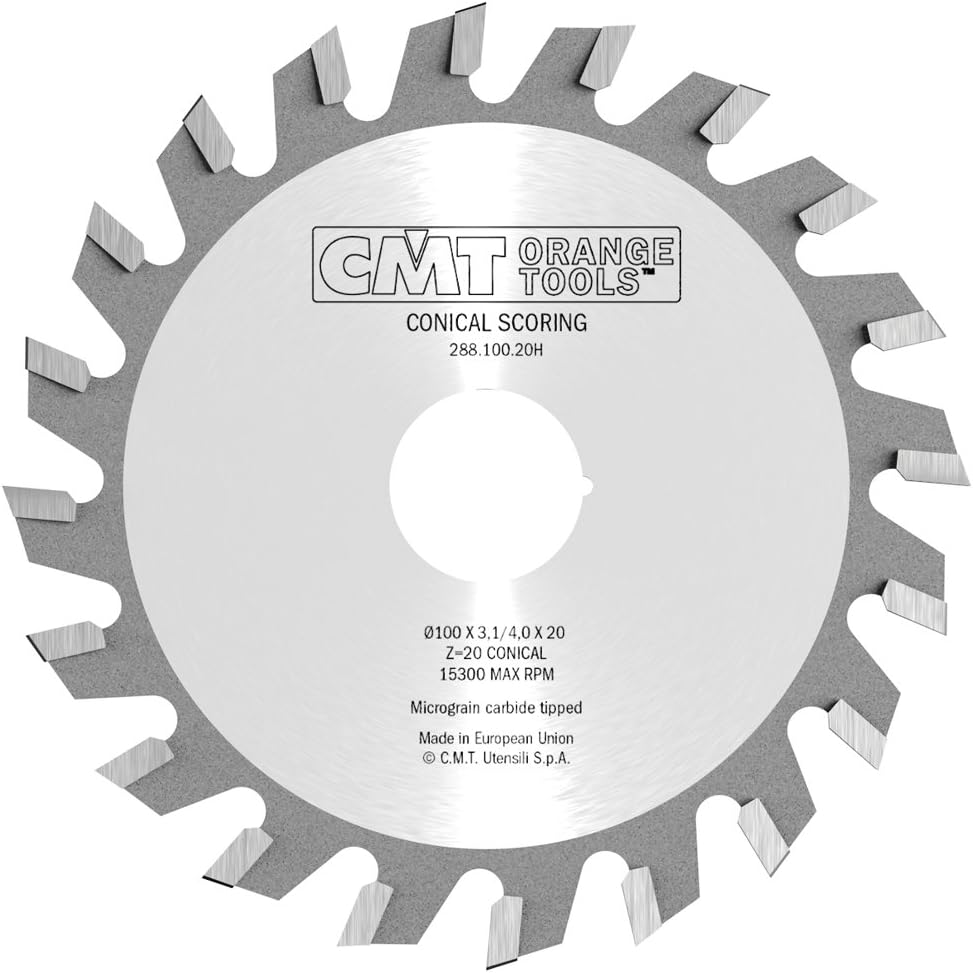 CMT 288.100.20H 100mm Diameter X 20t Conical Scoring Saw Blade With 20mm Bore (3.1-4.0mm Kerf)