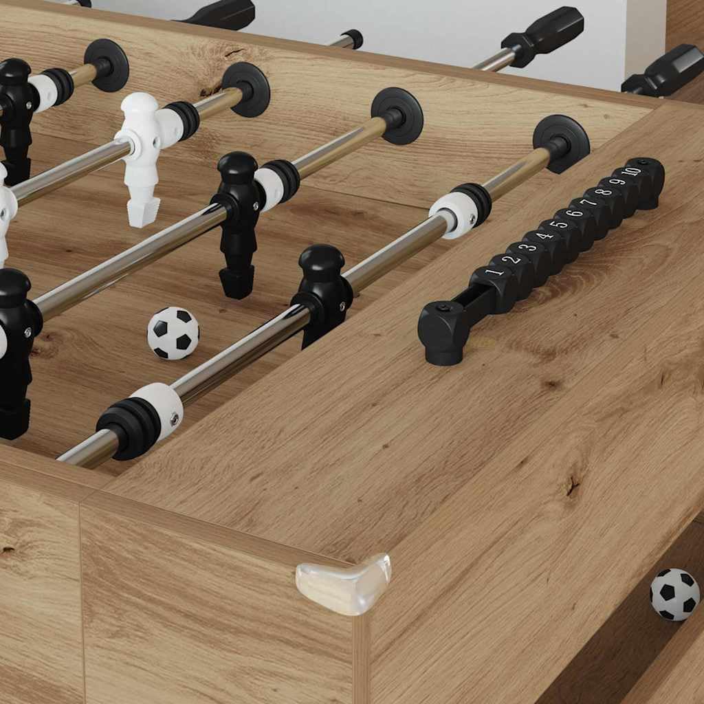 Genérico Mesa de Fútbol 2 pcs Roble Artesanal 146,5 x 74 x 85 cm,Deportes,Juegos de Interior,Futbolín,Mesas de futbolín-3378206