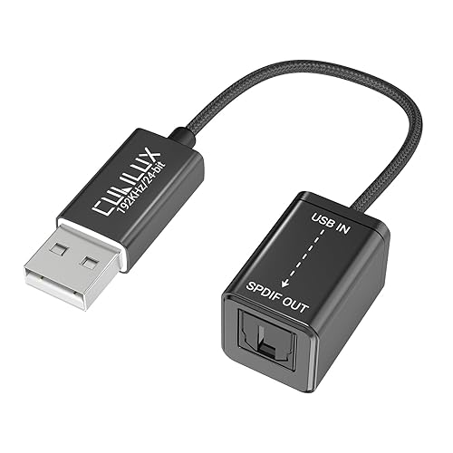 Cubilux USB A to TOSLINK Optical Audio Adapter, Unidirectional USB Type A to SPDIF Digital Converter, S/PDIF Transmitter for Computer Laptop PC PS5/4 ONLY, NOT for TV Or Other Devices