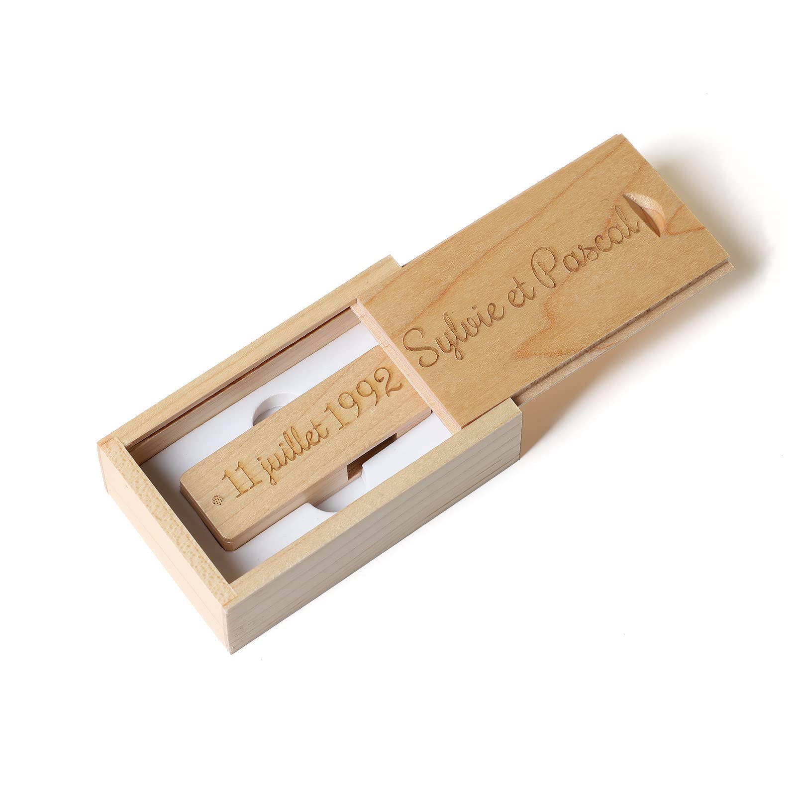 Chiavetta USB con incisione personalizzata, Chiavetta USB in legno massello con incisione regalo personalizzata per matrimoni, lauree, compleanni, festa del papà, festa della mamma (256G, Maple)