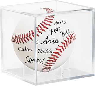 Baseball Display Case Acrylic Cube - UV Protected Acrylic Baseball Holder, Display Case for Autographed Baseball, Tennis B...