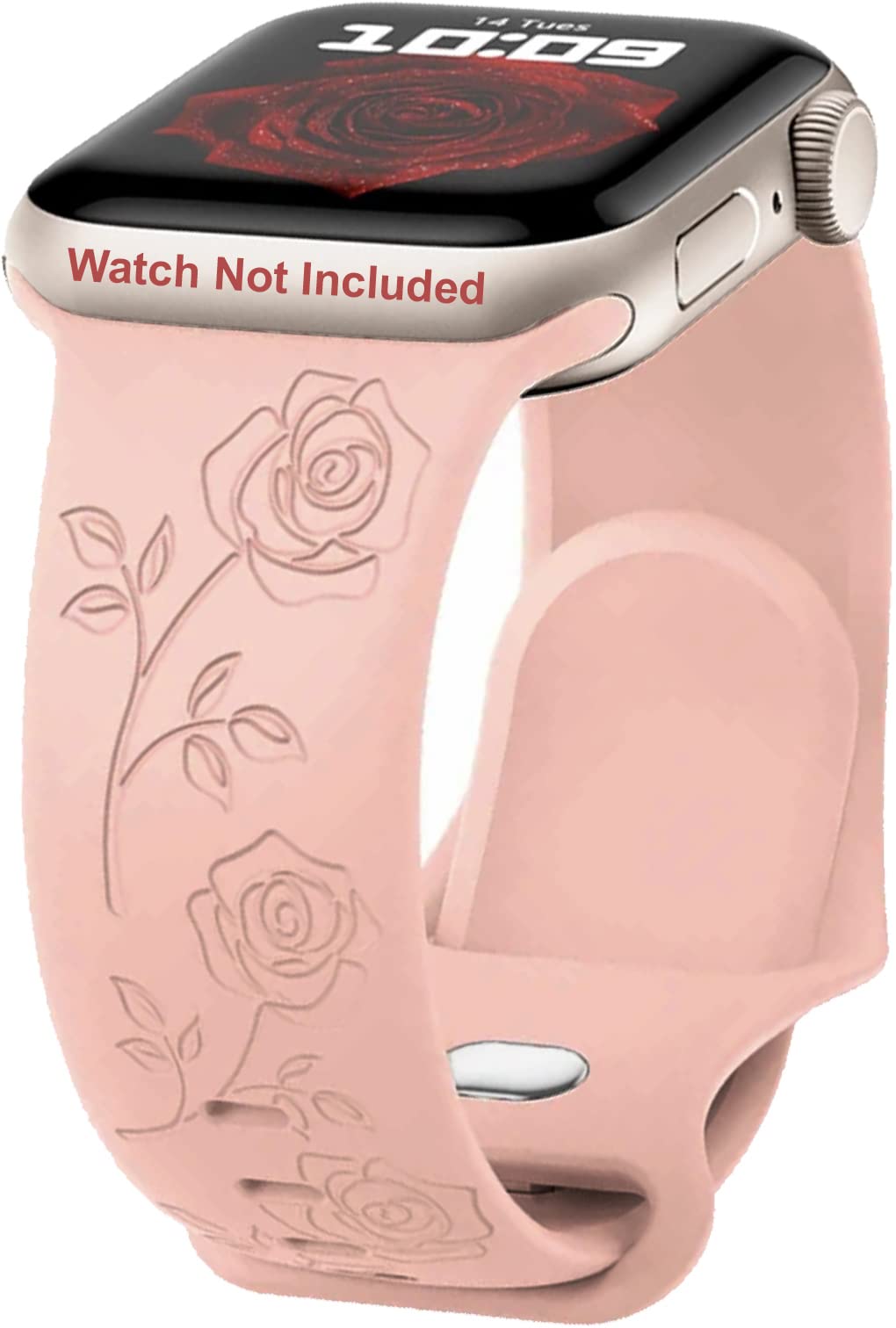 Zitel Band Compatible with Apple Watch Straps 41mm/40mm/38mm for Women Girls, Rose flower Engraved Silicone Straps for iWatch Series 9|8|7|6|5|4|3|2|1|SE 2 (Sand Pink) (B0BZCY754Z) Amazon Price History, Amazon Price Tracker