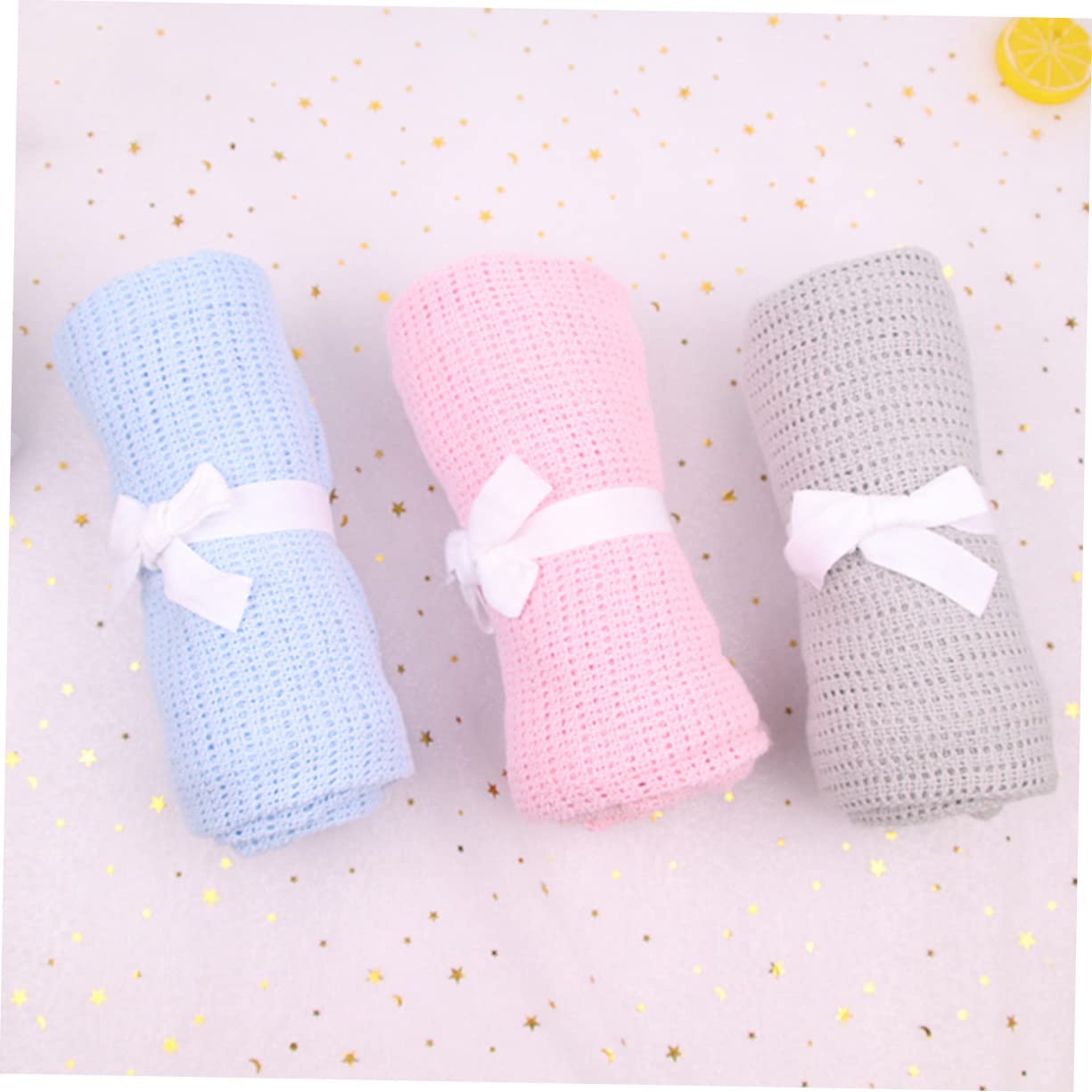 BESTonZON Coperta Cellulare Bebè in Cotone 3 Pezzi per Culla e Passeggino | Festa Estiva, Morbida e Lavabile, per Bambine e Ragazzo Ragazza, Adatta a Sonno e Coccole Quotidiane