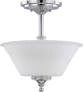 Nuvo 60/4268 Two Semi Flush Mount Lighting Fixture, 2Lt, Polished Chrome
