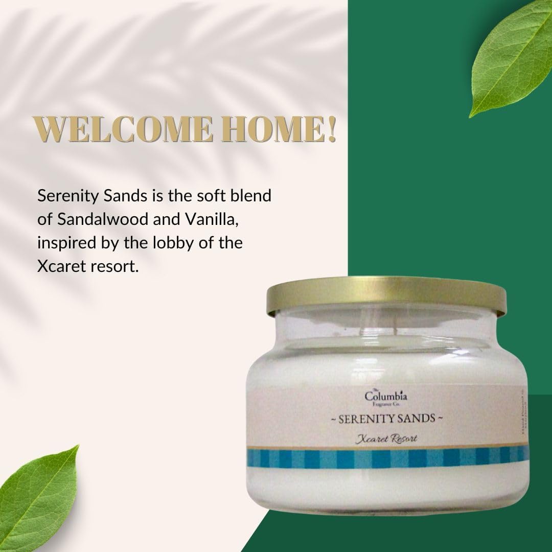Serenity Sands Candle – Sandalwood & Vanilla Scented Candle | Spa-Calm, Resort-Inspired Home Fragrance | Hand-Poured 10 oz