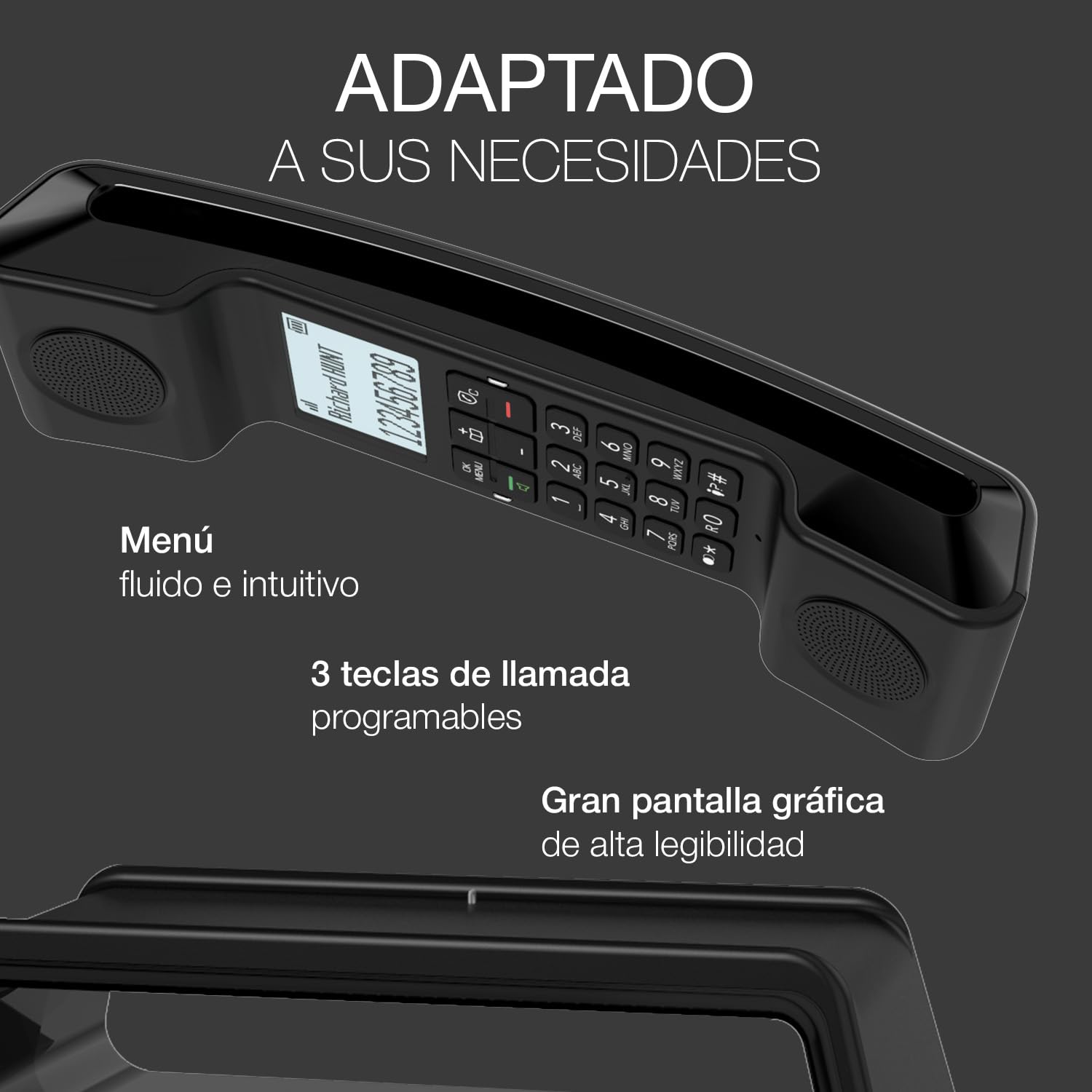 ALCATEL Epure Iconic - Teléfono Inalámbrico DECT - Diseño Vintage - Gran Pantalla Gráfica Altamente Legible - Manos Libres - Bloqueo de Llamadas - Negro — view 3