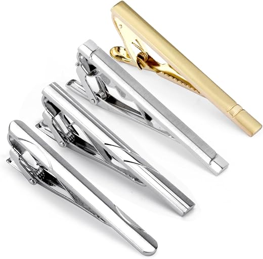 Wynameleri Classic Tie Pins Tie Clips Set of 4 for Men in Gift Box