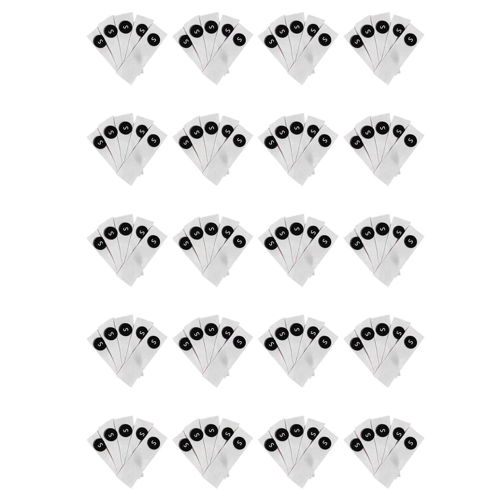 Mekalero 100Pcs Cloth Size Labels Quick Attachment Washable Fabric Size Labels for Boutiques Wardrobe Organization Washable Fabric