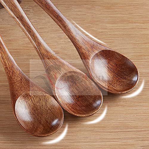Image of CartaDen Small Wooden Spoons Set for Eating Coffee Tea Salt Sugar Spices Mixing Stirring and Daily Use (Set of 30)