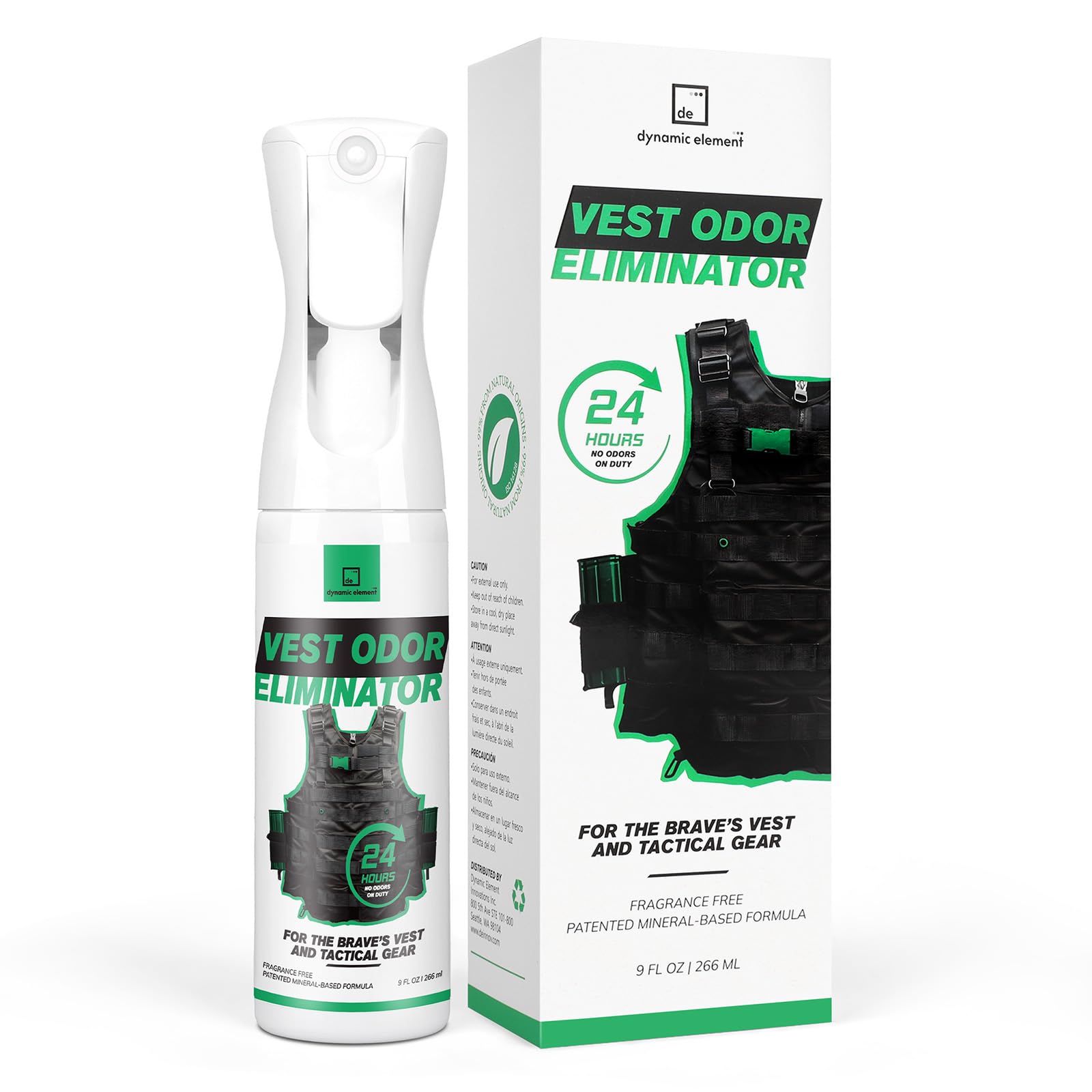 Spray elimina odori Senza Profumo per Gilet Tattici ed equipaggiamento - Formula Minerale Naturale, 266 ml